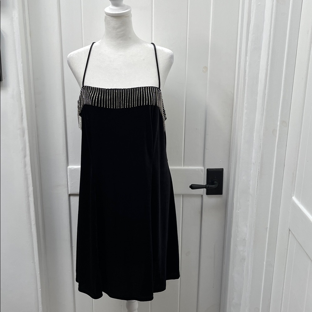 NWOT H&M Black Dress with Silver Accents